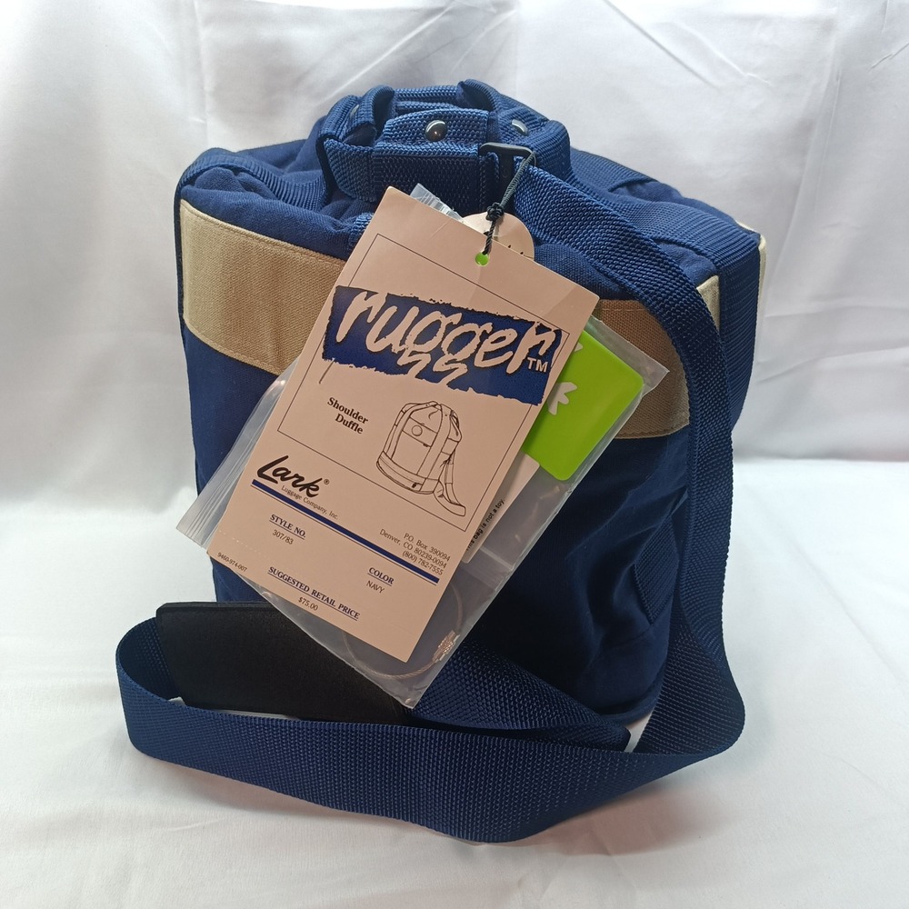 Vtg Lark Rugger Shoulder Duffle Bag Navy Blue ProPex III Made in USA 307/83 NWT